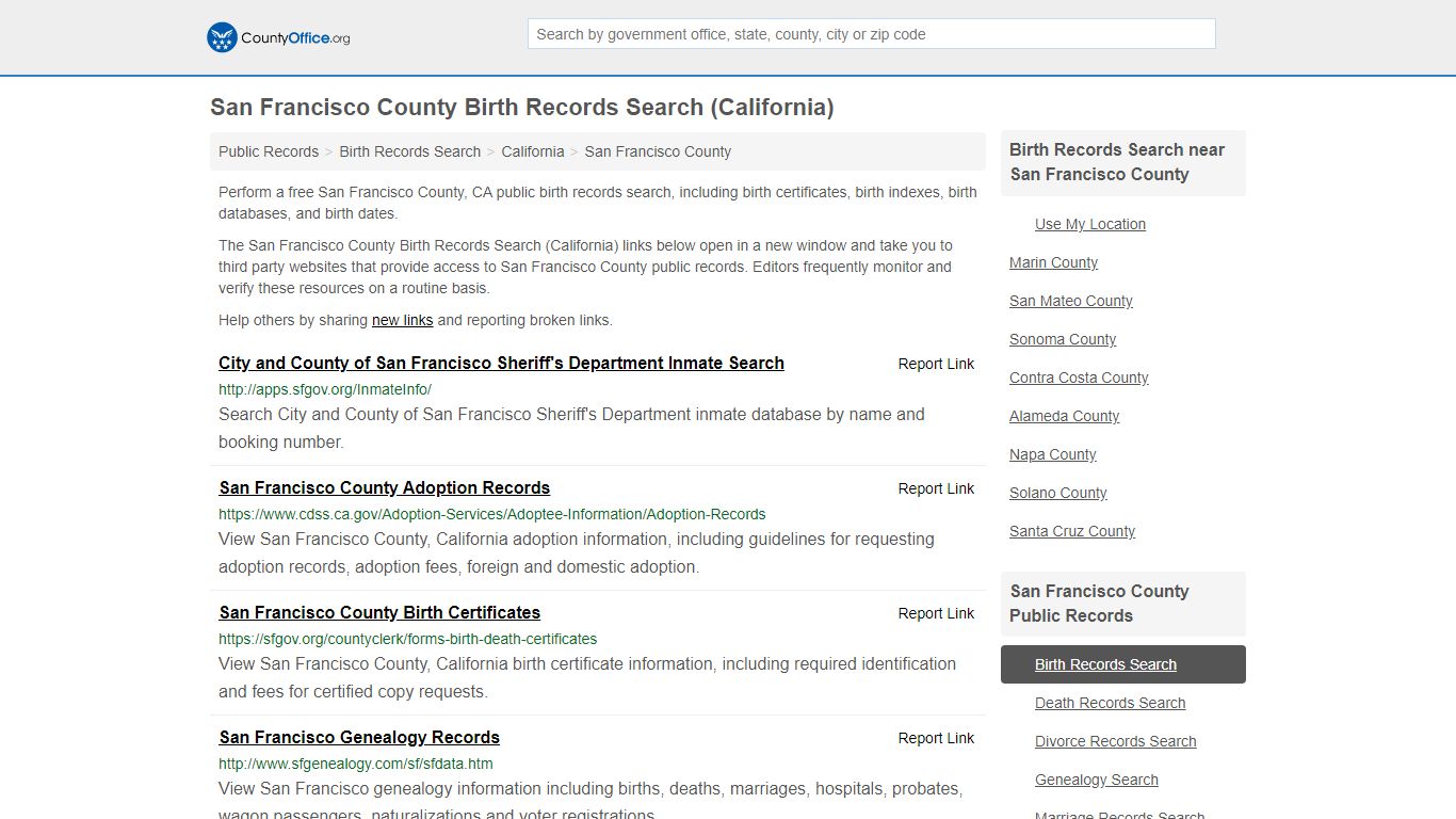 Birth Records Search - San Francisco County, CA (Birth ...